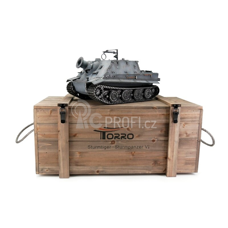 TORRO tank PRO 1/16 RC Sturmtiger šedá kamufláž - BB Airsoft - kouř z hlavně