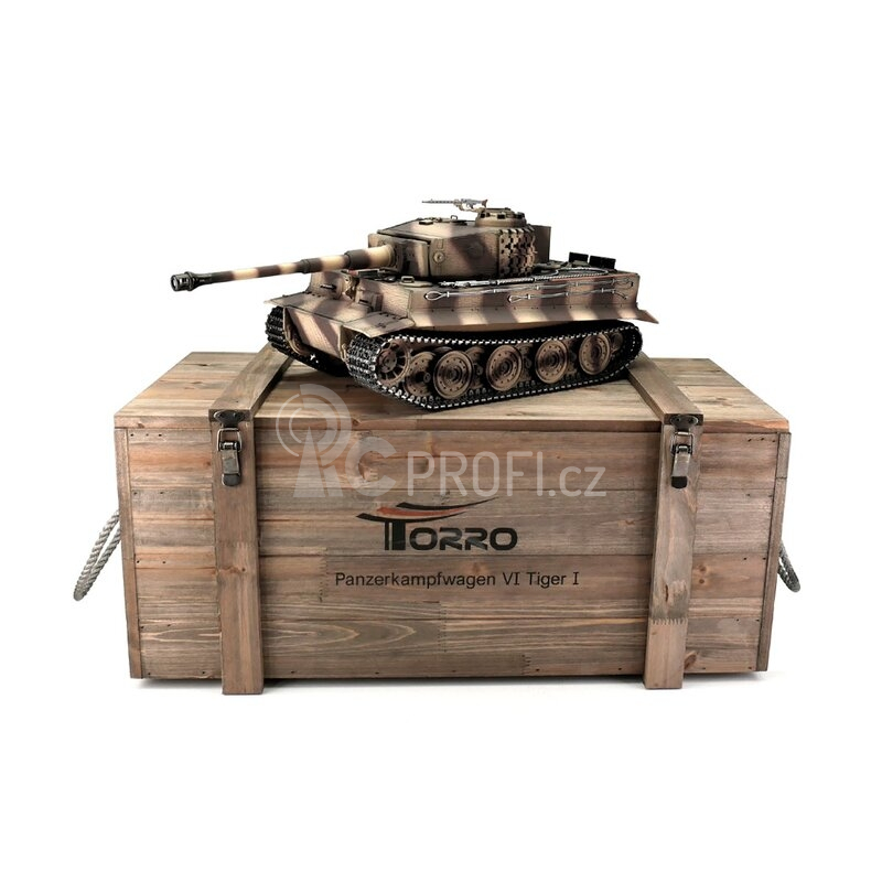 TORRO tank PRO 1/16 RC Tiger I pozdní verze pouštní kamufláž - infra IR - Servo