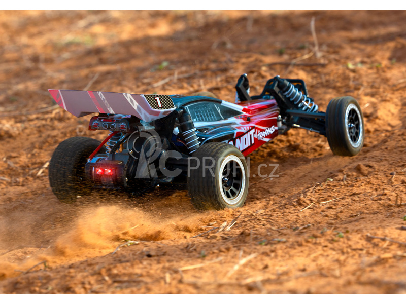 RC auto Traxxas Bandit 1:10 RTR s LED osvětlením, červeno-černá