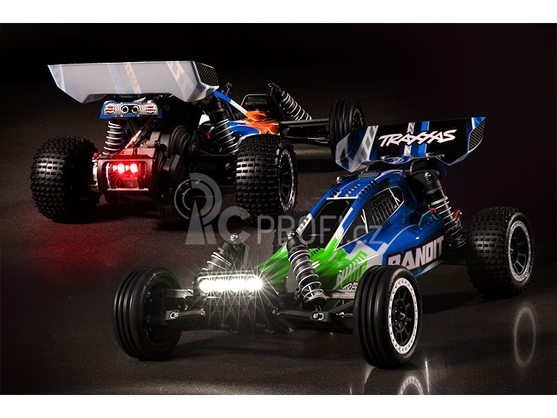 RC auto Traxxas Bandit 1:10 RTR s LED osvětlením, červeno-černá