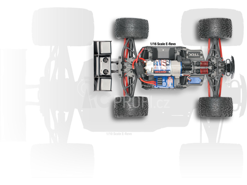 RC auto Traxxas E-Revo 1:16 RTR, oranžová