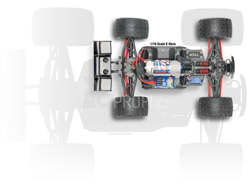 RC auto Traxxas E-Revo 1:16 RTR, stříbrná