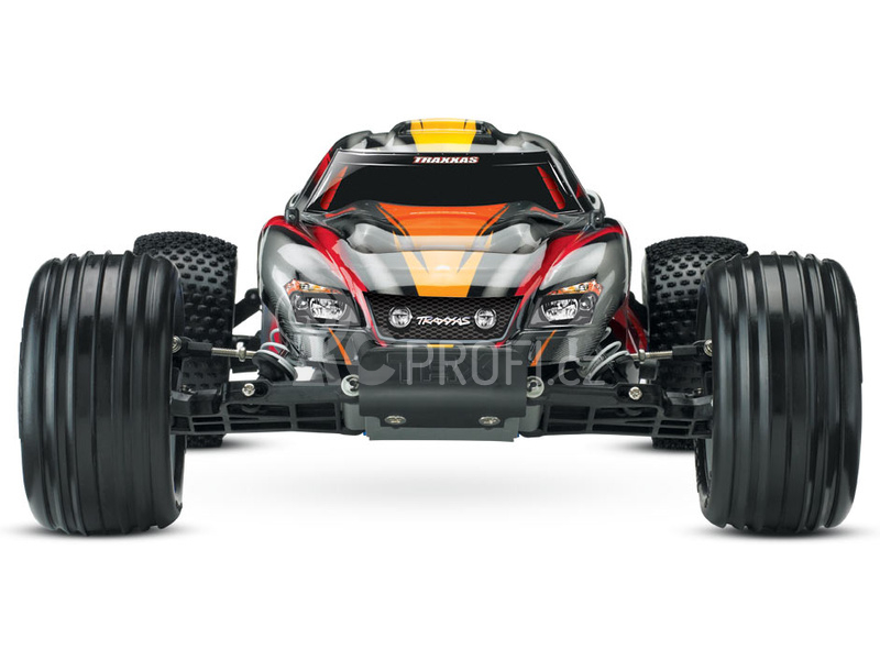 RC auto Traxxas Nitro Rustler 1:10 TQi RTR, stříbrno-červená