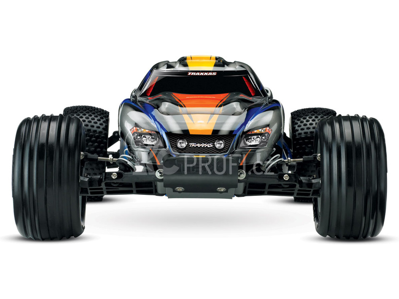 RC auto Traxxas Nitro Rustler 1:10 TQi RTR, stříbrno-červená