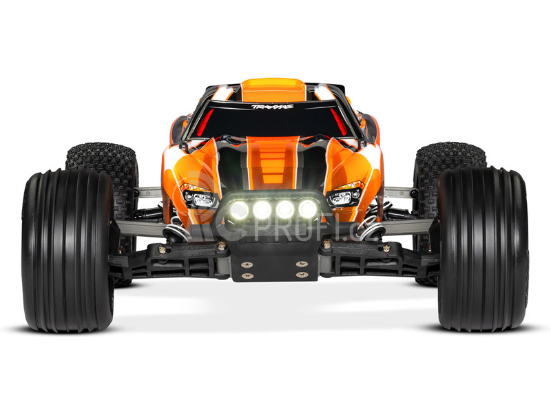 RC auto Traxxas Rustler 1:10 RTR s LED osvětlením, červeno-černá