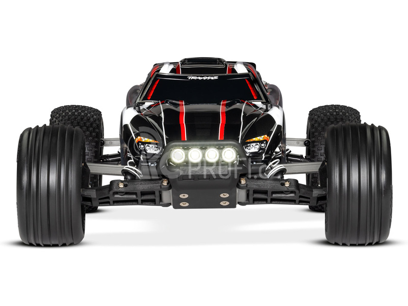 RC auto Traxxas Rustler 1:10 RTR s LED osvětlením, červeno-černá