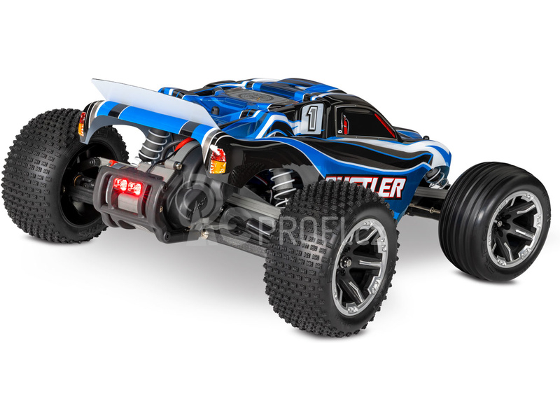 RC auto Traxxas Rustler 1:10 RTR s LED osvětlením, červeno-černá