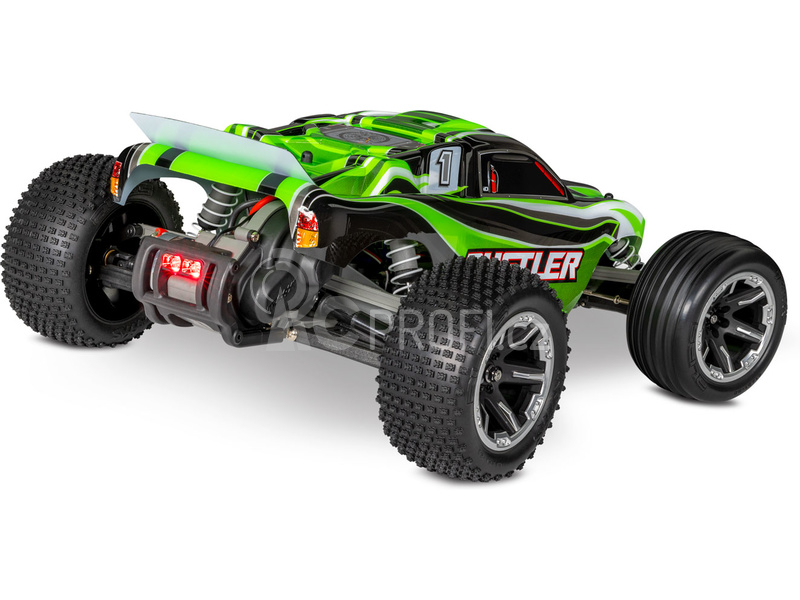 RC auto Traxxas Rustler 1:10 RTR s LED osvětlením, červeno-černá