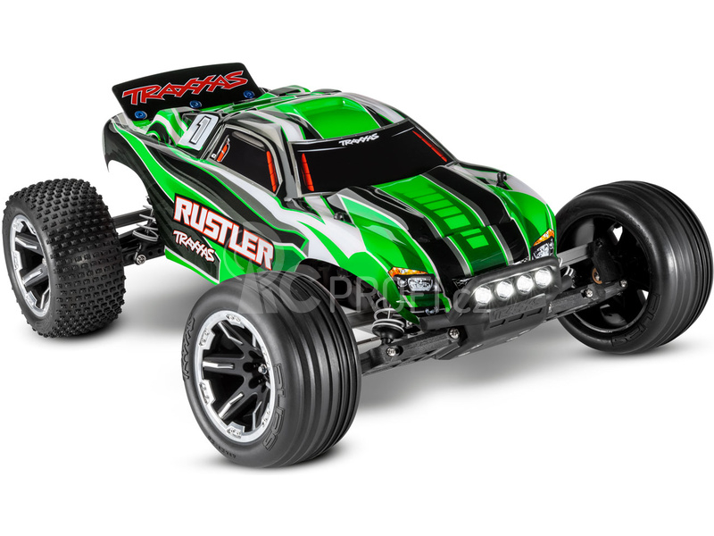 RC auto Traxxas Rustler 1:10 RTR s LED osvětlením, červeno-černá