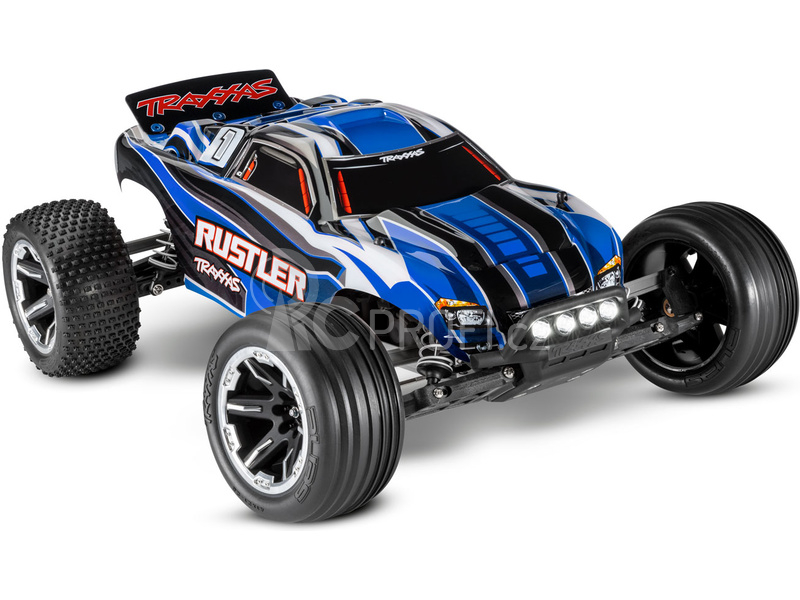 RC auto Traxxas Rustler 1:10 RTR s LED osvětlením, oranžová