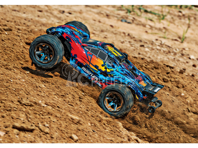 RC auto Traxxas Rustler 1:10 VXL 4WD TQi, červená