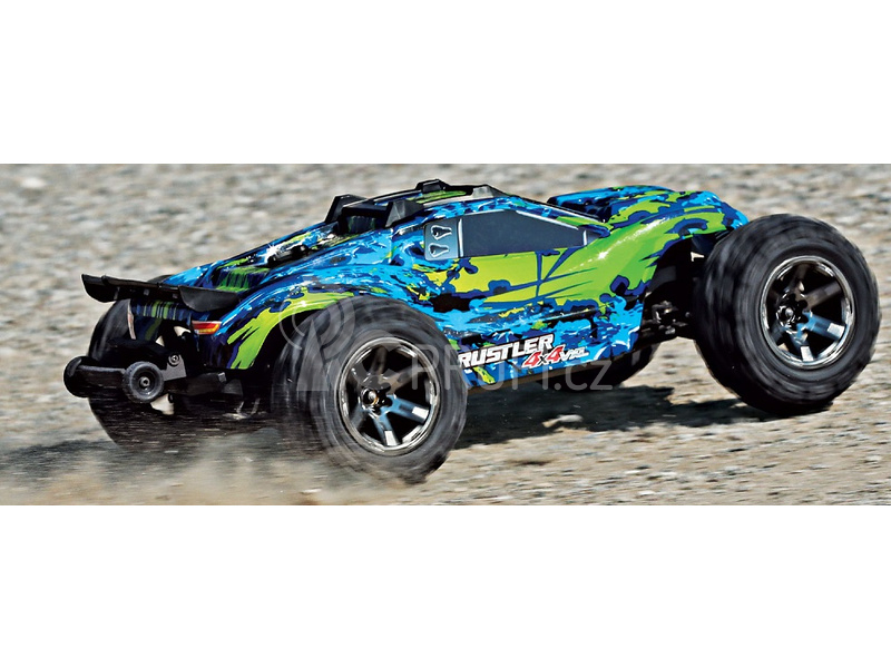 RC auto Traxxas Rustler 1:10 VXL 4WD TQi RTR, modrá