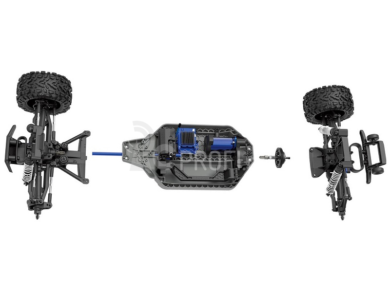 RC auto Traxxas Rustler 1:10 VXL 4WD TQi RTR, modrá