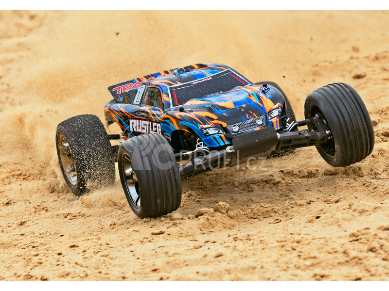 RC auto Traxxas Rustler 1:10 VXL TQi RTR, oranžová