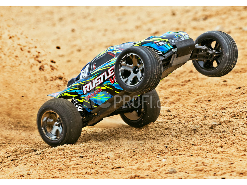 RC auto Traxxas Rustler 1:10 VXL TQi RTR, žlutá