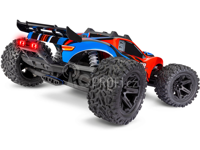 RC auto Traxxas Rustler 4WD 1:10 RTR s LED osvětlením, červená