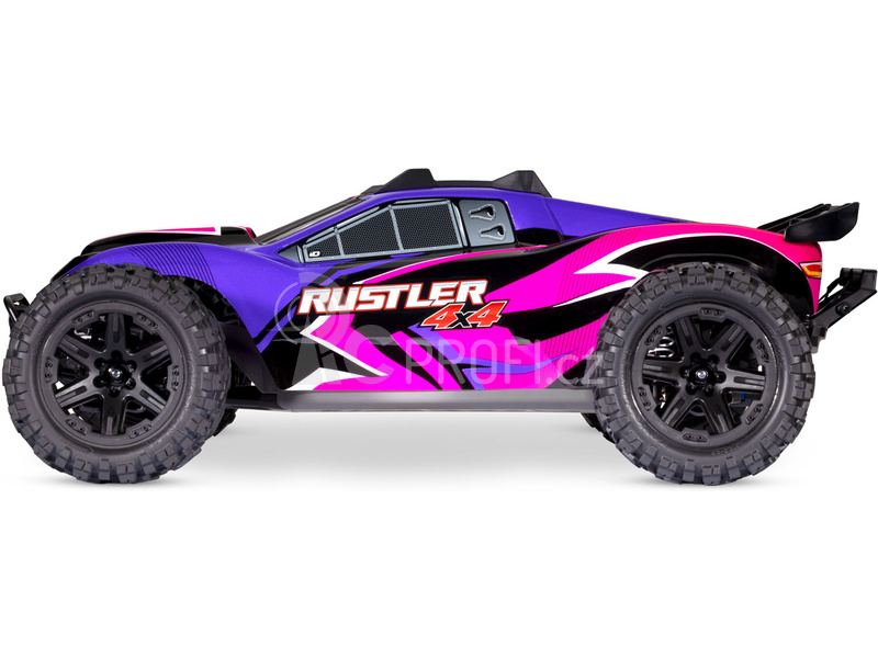 RC auto Traxxas Rustler 4WD 1:10 RTR s LED osvětlením, červená