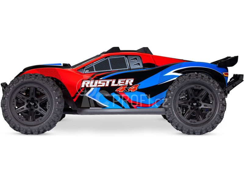 RC auto Traxxas Rustler 4WD 1:10 RTR s LED osvětlením, oranžová