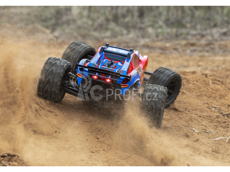 RC auto Traxxas Rustler 4WD 1:10 RTR s LED osvětlením, oranžová