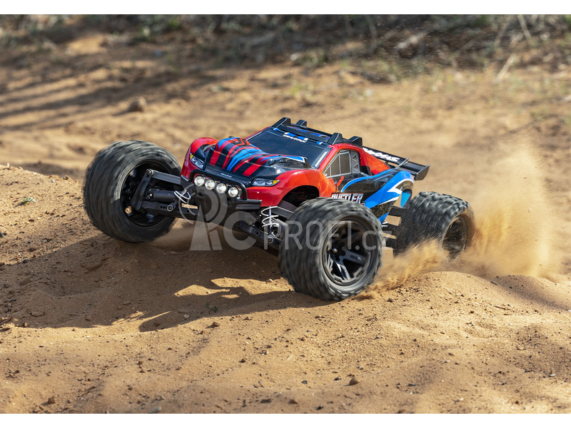 RC auto Traxxas Rustler 4WD 1:10 RTR s LED osvětlením, oranžová