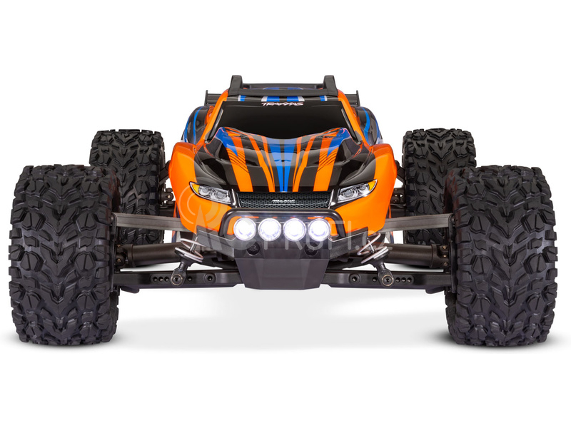 RC auto Traxxas Rustler 4WD 1:10 RTR s LED osvětlením, oranžová