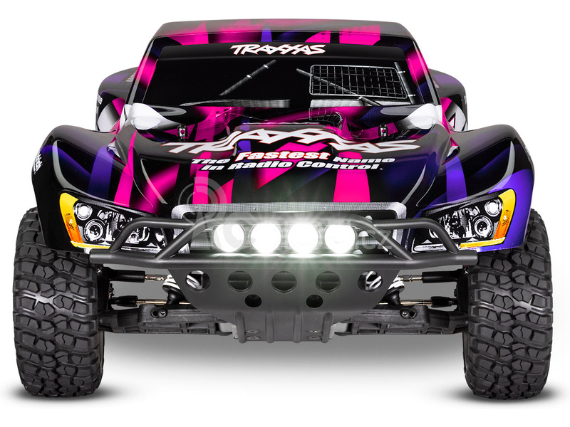 RC auto Traxxas Slash 1:10 RTR s LED osvětlením, červeno-modrá