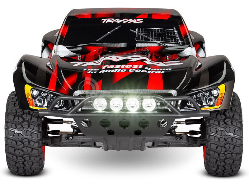 RC auto Traxxas Slash 1:10 RTR s LED osvětlením, červeno-modrá