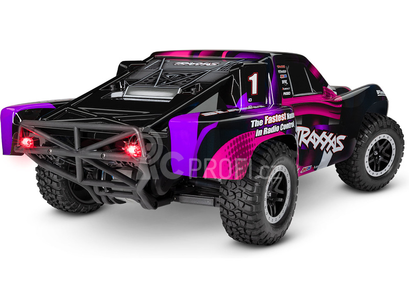 RC auto Traxxas Slash 1:10 RTR s LED osvětlením, červeno-modrá