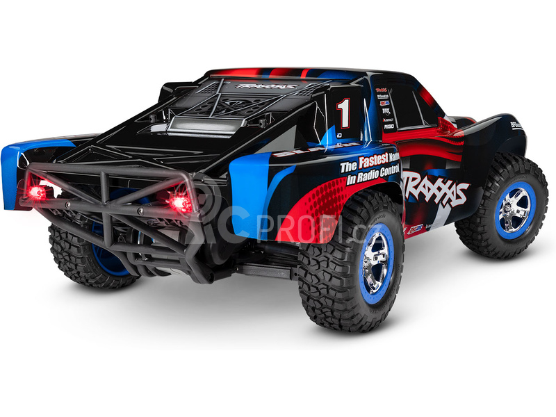 RC auto Traxxas Slash 1:10 RTR s LED osvětlením, červeno-modrá