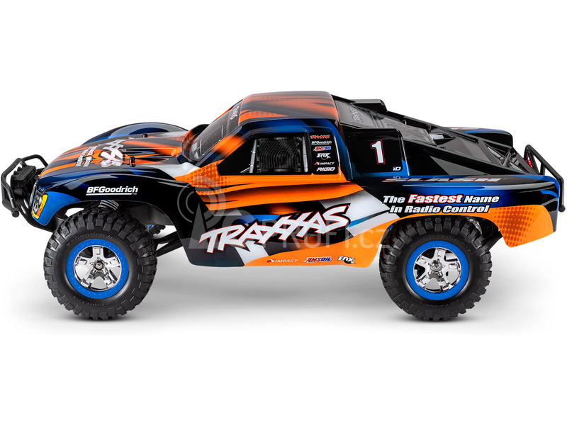 RC auto Traxxas Slash 1:10 RTR s LED osvětlením, červeno-modrá