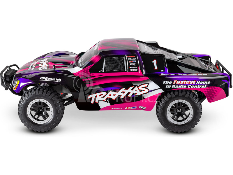 RC auto Traxxas Slash 1:10 RTR s LED osvětlením, červeno-modrá