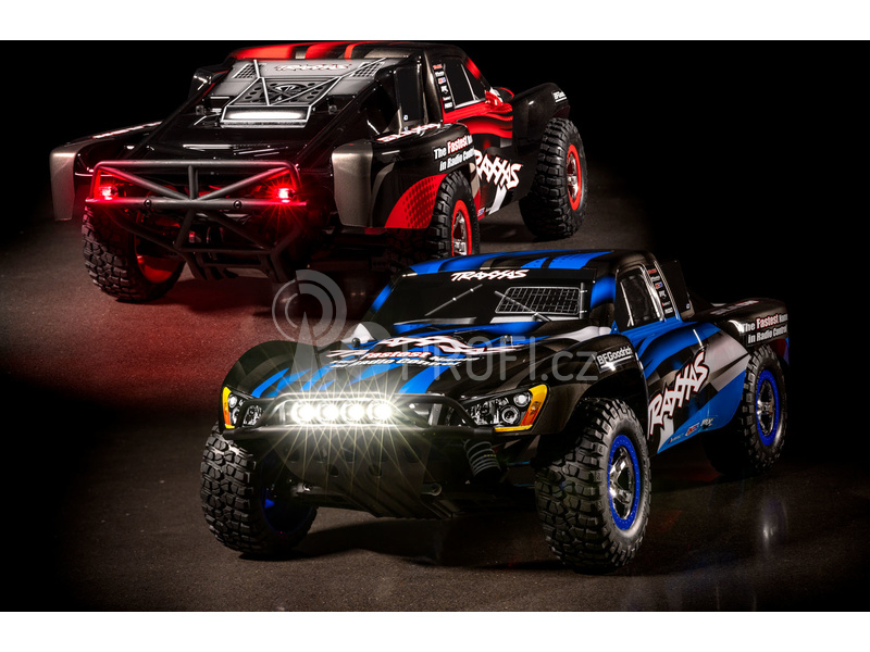 RC auto Traxxas Slash 1:10 RTR s LED osvětlením, červeno-modrá