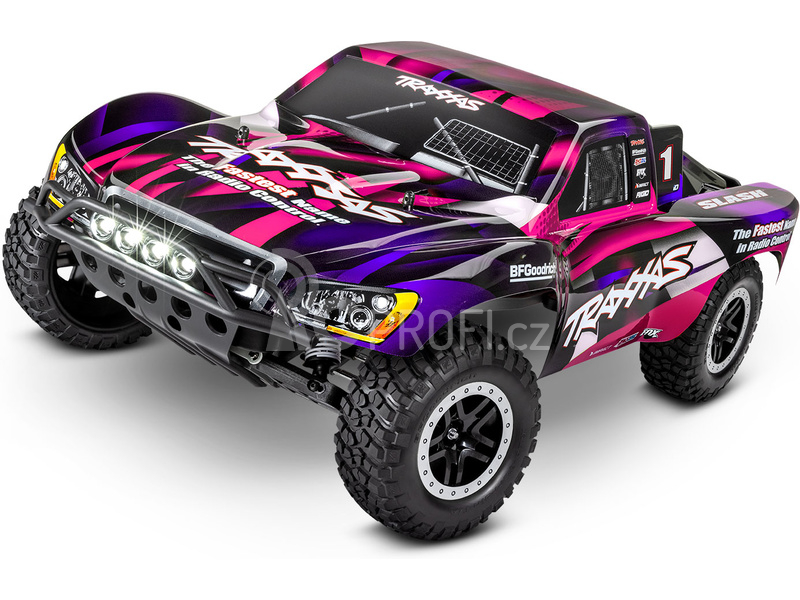 RC auto Traxxas Slash 1:10 RTR s LED osvětlením, modrá