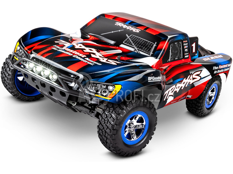 RC auto Traxxas Slash 1:10 RTR s LED osvětlením, modrá