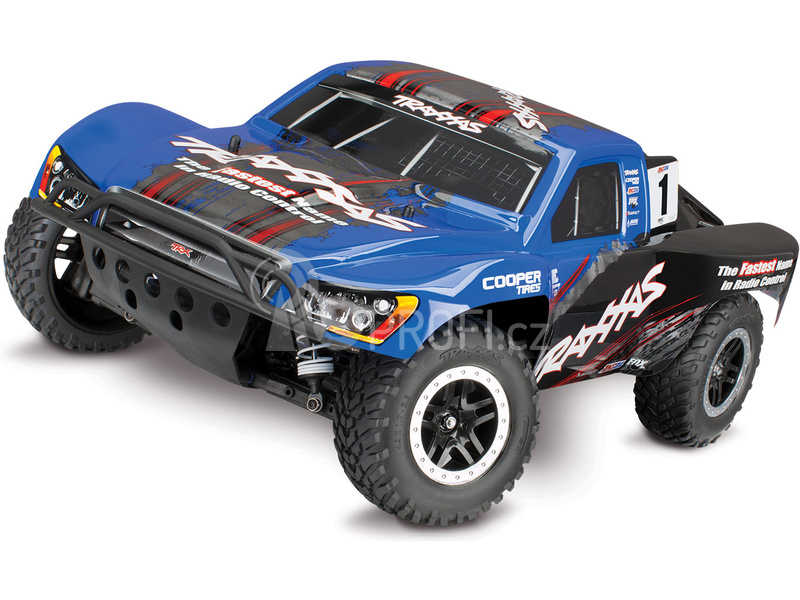 RC auto Traxxas Slash 1:10 VXL 4WD TQi, Fox, černobílá