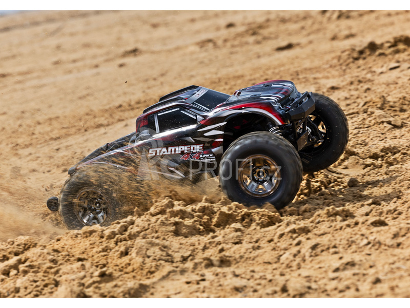 RC auto Traxxas Stampede 1:10 4x4 VXL RTR, červená