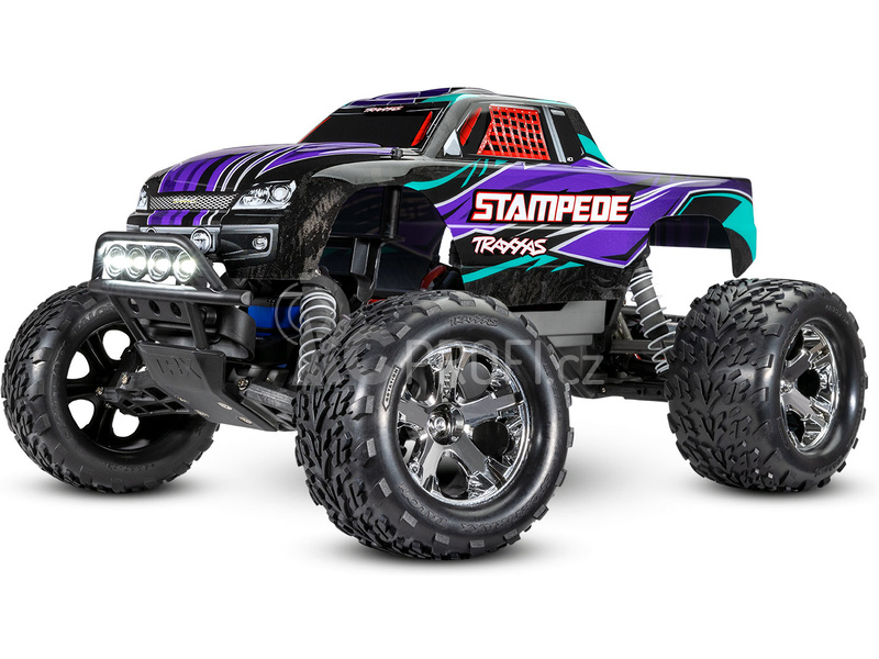 RC auto Traxxas Stampede 1:10 RTR s LED osvětlením, modrá