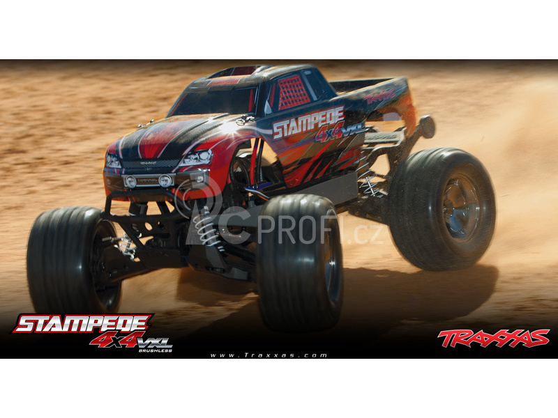 RC auto Traxxas Stampede 1:10 VXL 4WD TQi, červená