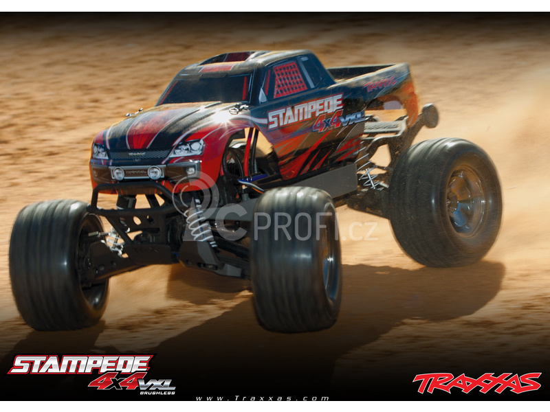 RC auto Traxxas Stampede 1:10 VXL 4WD TQi, červená