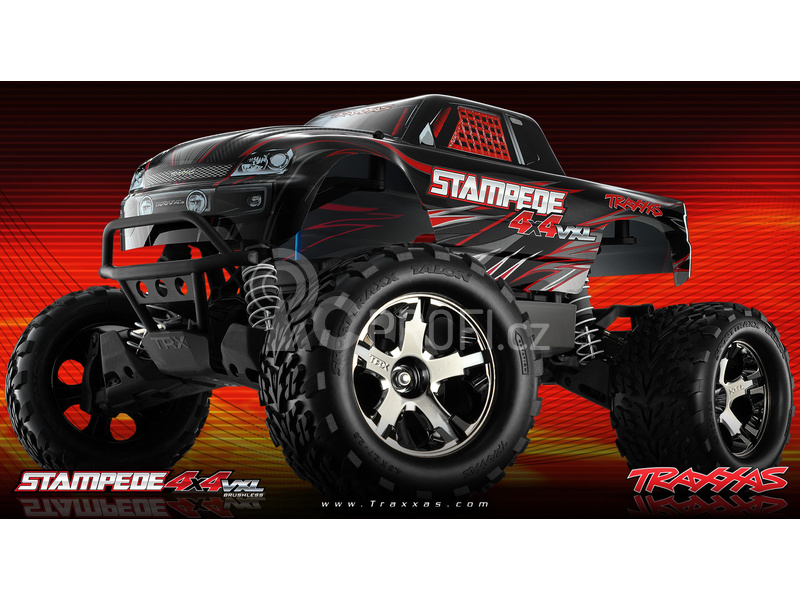 RC auto Traxxas Stampede 1:10 VXL 4WD TQi, červená