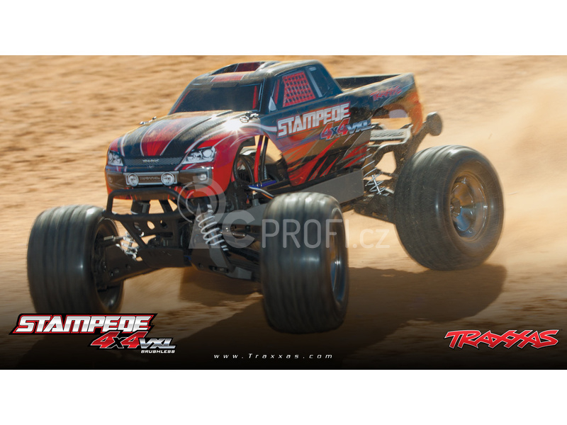 RC auto Traxxas Stampede 1:10 VXL 4WD TQi, červená