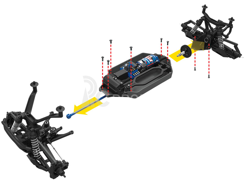 RC auto Traxxas Stampede 4WD 1:10 RTR s LED osvětlením, červená