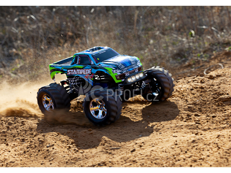 RC auto Traxxas Stampede 4WD 1:10 RTR s LED osvětlením, modrá