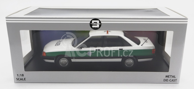 Triple9 Audi 100 (c3) Polizei 1989 1:18 Bílá Zelená