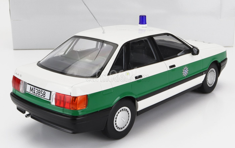 Triple9 Audi 80 B3 Polizei 1989 1:18 Bílá Zelená