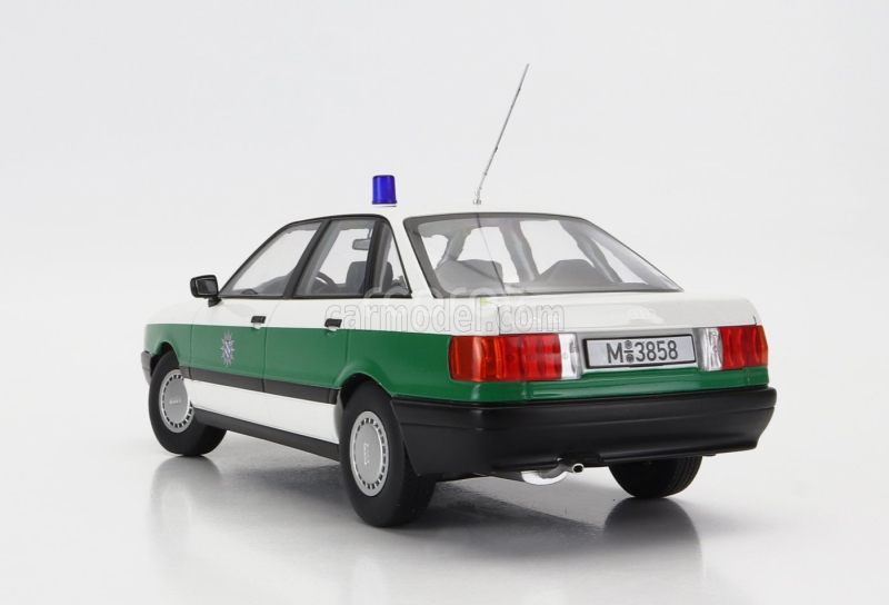 Triple9 Audi 80 B3 Polizei 1989 1:18 Bílá Zelená