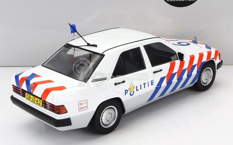 Triple9 Mercedes benz 190e (w201) N 67 Police Dutch 1993 1:18 Bílá Modrá Červená