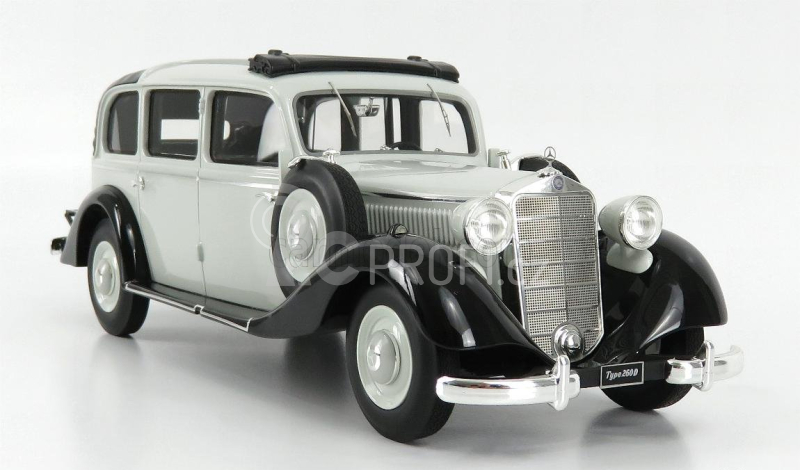 Triple9 Mercedes benz 260d Pullman Landaulet Open Roof 1936 1:18 Šedá Černá