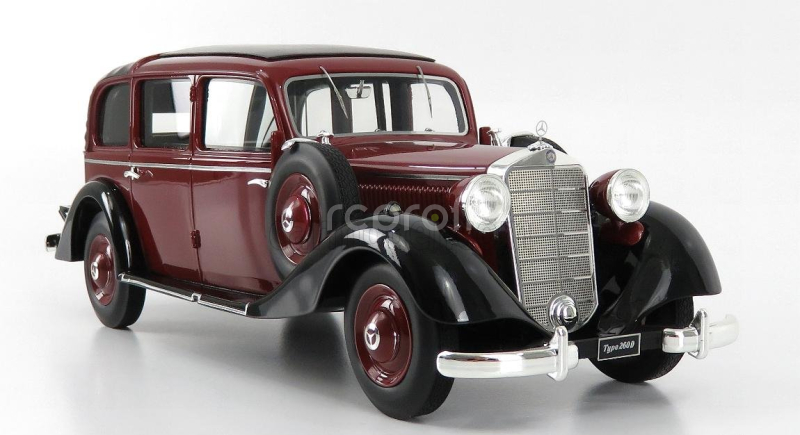 Triple9 Mercedes benz 260d Pullman Landaulet Semiconvertible Closed 1936 1:18 Burgundská Černá