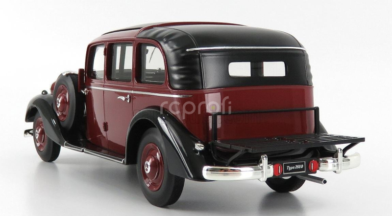 Triple9 Mercedes benz 260d Pullman Landaulet Semiconvertible Closed 1936 1:18 Burgundská Černá